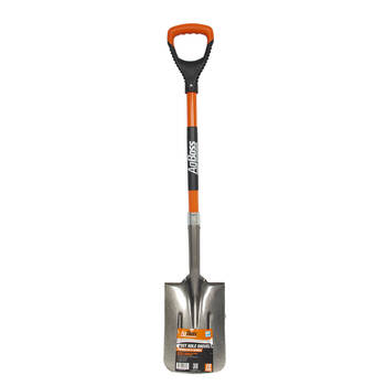 AgBoss Multi Purpose Post Hole Shovel With D Handle Orange and Black