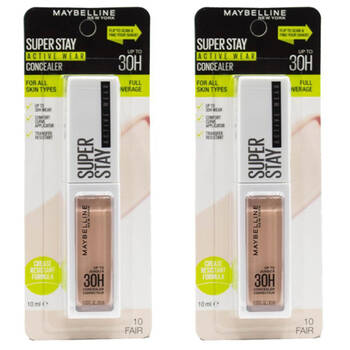 2PK Maybelline Super Stay Active Wear 10ml Liquid Concealer Carded - 10 Fair 
