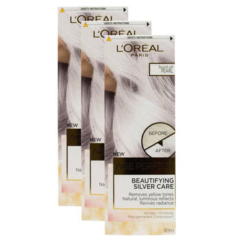 3PK Loreal 80ml Age Perfect Hair Colour Touch of Pearl