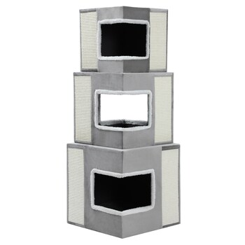 Paws & Claws Catsby Essendon Tower 45X45X120cm Silver Grey