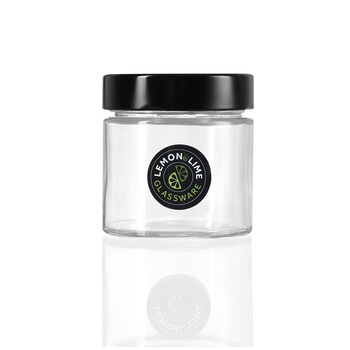Lemon & Lime Soho 240ml Glass Preserve Jar w/ Black Lid - Clear