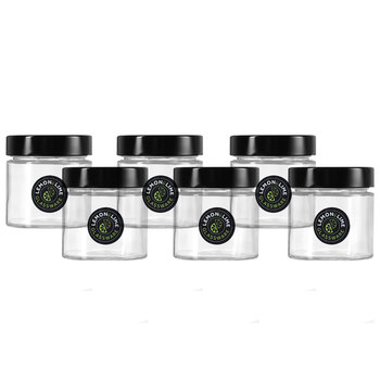 6PK Lemon & Lime Soho 240ml Glass Preserve Jar w/ Black Lid - Clear