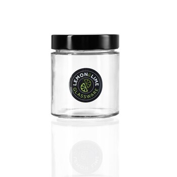 Lemon & Lime Soho 470ml Glass Preserve Jar w/ Black Lid - Clear