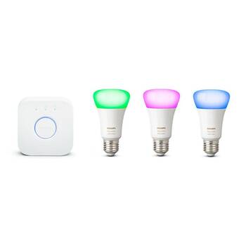 Philips Hue 2.0 Bridge/Colour/White E27 LED Light Bulb/App Wi-Fi Starter Kit
