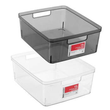 2PK Boxsweden Crystal Sort Container 15L Assorted 35X29X13cm
