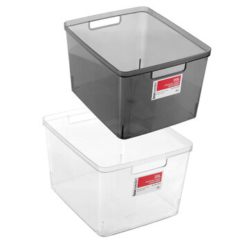 2PK Boxsweden Crystal Sort Container 20L Assorted 35X29X22cm