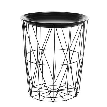 Boxsweden Toska Metal Wire Storage Table Metal Top 39x46cm - Black