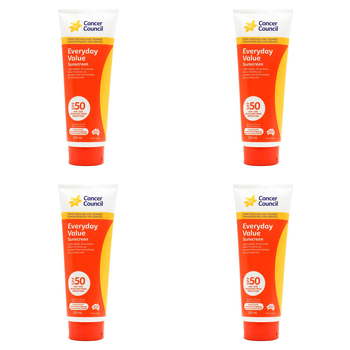 4PK Cancer Council 250ml Everyday Value Sunscreen SPF50 Lotion