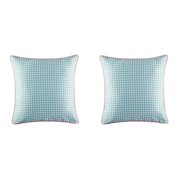 2PK Kas Australia Mosi Euro Throw Pillowcase 65x65cm - Aqua