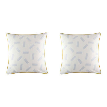 2PK Kas Australia Mackie Euro Throw Pillowcase 65x65cm - Blue
