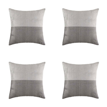 4PK Kas Australia Pleated Euro Throw Pillowcase 65x65cm - Grey