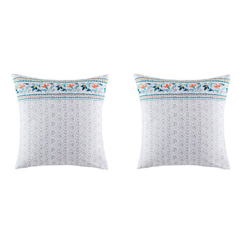 2PK Kas Australia Vernie Euro Throw Pillowcase 65x65cm - Multicoloured