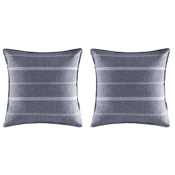 2PK Kas Australia Balmoral Euro Throw Pillowcase 65x65cm - Navy
