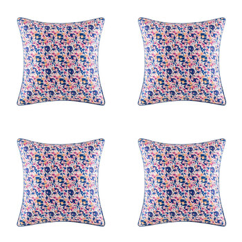 4PK Kas Australia Nevie Euro Throw Pillowcase 65x65cm - Multicoloured