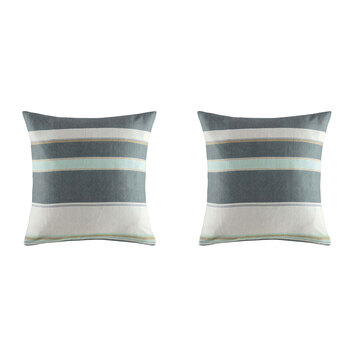 2PK Kas Australia Brooks Euro Throw Pillowcase 65x65cm - Multicoloured