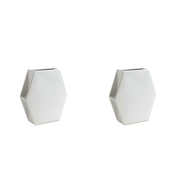 2PK Ben David Hex Flower Vase Home/Lounge Decor Large - White