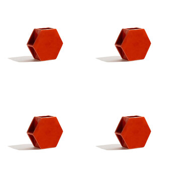 4PK Ben David Hex Flower Vase Home/Lounge Decor Small - Rust