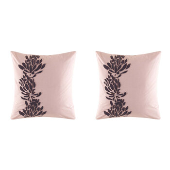 2PK Kas Australia Dalby Euro Throw Pillowcase 65x65cm - Blush