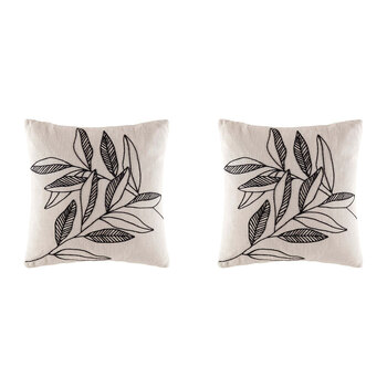 2PK Kas Australia Georgie Filled Cushion Decor Square 50x50cm - Black
