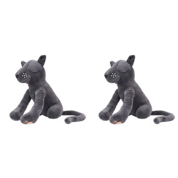 2PK Kas Kids Panther Plush Toy/Stuffed Animal 33x33cm - Charcoal