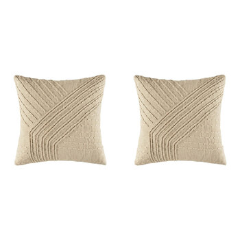 2PK Kas Australia Arlia Filled Cushion Decor Square 50x50cm - Natural