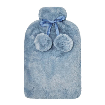 J. Elliot Holly Hotwater Bottle With Faux Fur Cover Blue