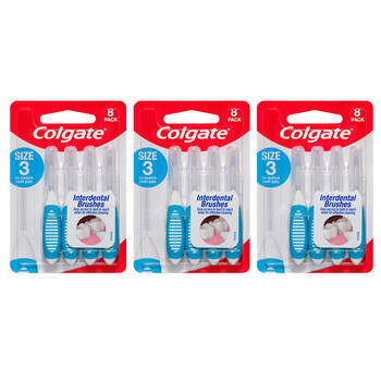 3x 8PK Colgate Interdental Brush - Size 3