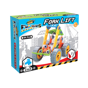 84pcs Construct IT Flexibles DIY Fork Lift Toy w/ Tools Kit Kids 4y+