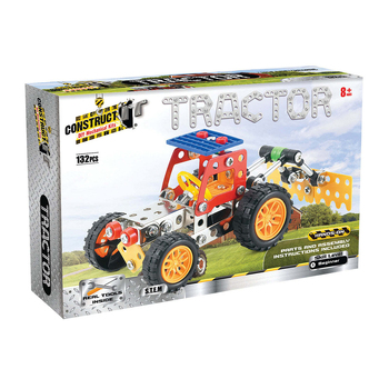 132pc Construct IT DIY Tractor Toy w/ Tools Kit Kids 8y+