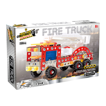 239pc Construct IT DIY Fire Truck Toy w/ Tools Kit Kids 8y+