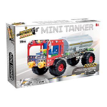 170pc Construct IT DIY Tanker Truck Toy w/ Tools Kit Kids 8y+