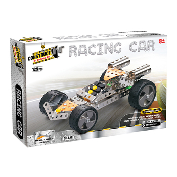 125pc Construct IT DIY Racing Car Toy w/ Tools Kit Kids 8y+