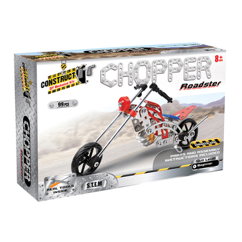 99pc Construct IT DIY Chopper Roadster Toy w/ Tools Kit Kids 8y+