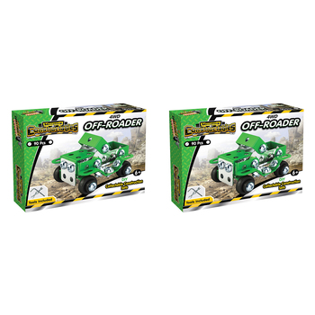 2x 90pc Construct IT Constructables DIY Off-Roader Toy w/ Tools Kids 6y+ Green