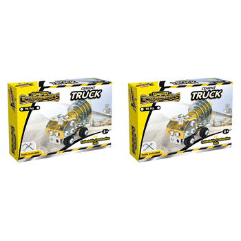 2x 98pc Construct IT Constructables DIY Cement Truck Toy w/ Tools Kids 6+ YLW