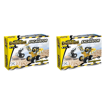 2x 67pc Construct IT Constructables DIY Excavator Toy Set w/ Tools Kids 6+ YLW