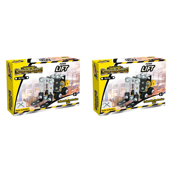 2x 78pc Construct IT Constructables DIY Fork Lift Toy Set w/ Tools Kids 6+ YLW