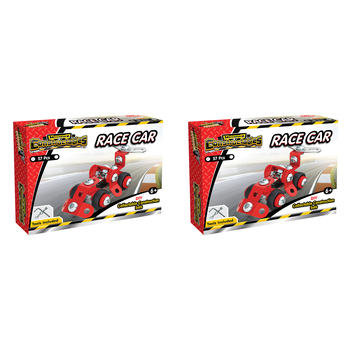 2x 57pc Construct IT Constructables DIY Race Car Toy Set w/ Tools Kids 6y+ Red