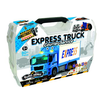 80pc Construct IT Buildables Express Truck DIY Toy Set w/ Case Kids 5+