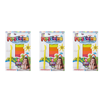 3PK 9PK Craft For Kids Plasticine 130g Clay w/ Sculpting Tool 3y+