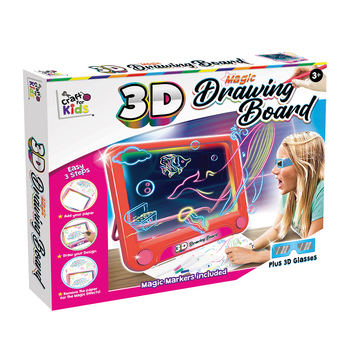 Craft For Kids 3D Drawing Board w/ Markers & Eyeglasses Art Toy Children 3+