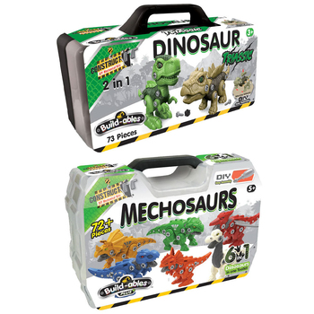 2pc Construct IT 2in1 Dinosaur Triassic and Mechasurus Kids Building Toy Set
