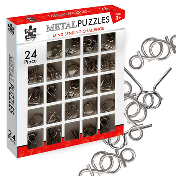 24pc Puzzle Master 3D Metal Puzzles Kids/Teen STEM Toy Set 8y+