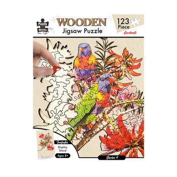 123pc Puzzle Master Kids Wooden Jigsaw Puzzle Series 6 - Lorikeets 12y+