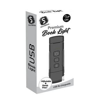 Scribbles Stationery LED USB Clip on Bedtime Reading Booklight Black 5y+