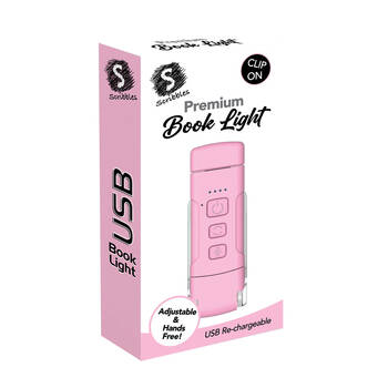 Scribbles Stationery LED USB Clip on Bedtime Reading Booklight Pink 5y+