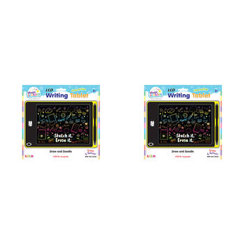 2PK Magic Sensory 8.5" Interactive LCD Writing Tablet Yellow Doodle Kids 3y+