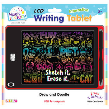 Magic Sensory 8.5" Interactive LCD Writing Tablet Red Pet Kids/Children 3y+