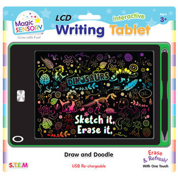 Magic Sensory 8.5" Interactive LCD Writing Tablet Green Dino Children 3y+