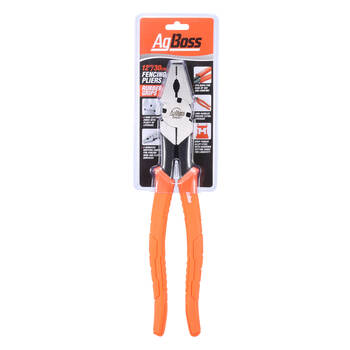 AgBoss Fencing Pliers With Rubber Grips 300mm/12 Inch Orange